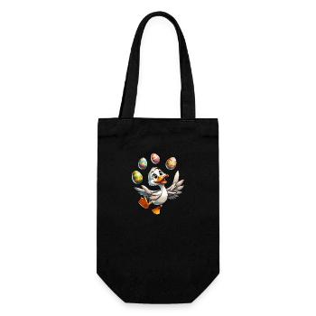Oster ente Jongliert Eier, Artistischer Erpel - Geschenkbeutel für Flaschen - Schwarz - Vorne