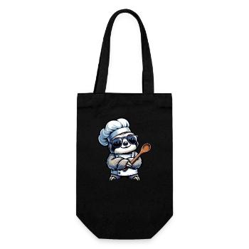Conception de bande dessinée de chef paresseux mignon - Sac à bouteille - noir - Devant