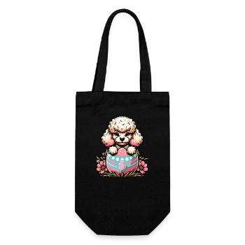 Easter Egg Easter Egg Dog Poodle Hatches From The Egg - Gift Bag for Bottles - black - Front