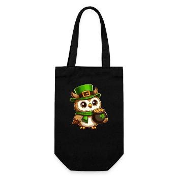 Golden Owl St. Patrick's Day - Gift Bag for Bottles - black - Front