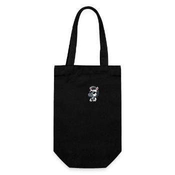 Cooles Zebra Cartoon Taschenformat - Geschenkbeutel für Flaschen - Schwarz - Vorne