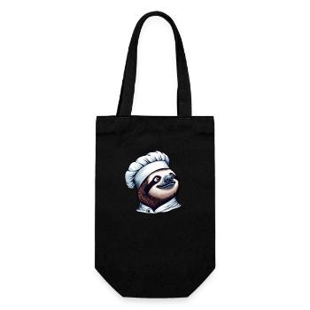 Proud Sloth Chef: Master at the Stove - Gift Bag for Bottles - black - Front