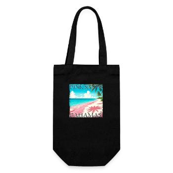 Bahamas Pink Sands Grunge Look - Geschenkbeutel für Flaschen - Schwarz - Vorne