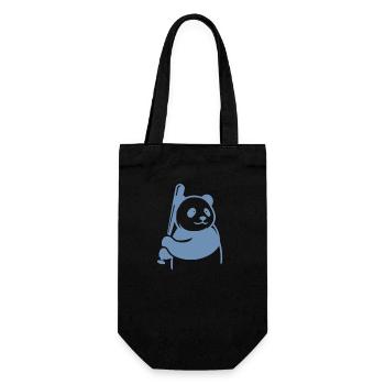 Minimalistische Panda-Bär Baseballspieler - Geschenkbeutel für Flaschen - Schwarz - Vorne