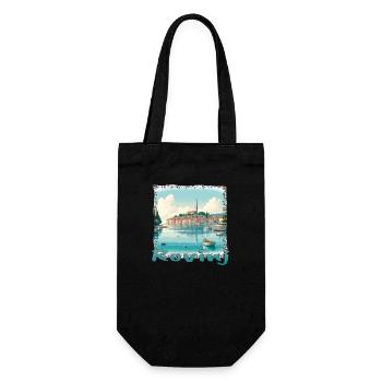 Rovinj Croatia Summer Vacation Port City - Gift Bag for Bottles - black - Front