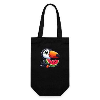 Toucan oiseau de paradis pastèque été - Sac à bouteille - noir - Devant