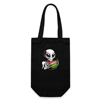 Funny Alien UFO Watermelon Melon - Gift Bag for Bottles - black - Front