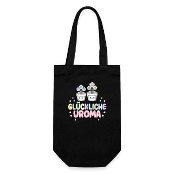 Glückliche Uroma Geburtstag Beste Uroma Muttertag - Geschenkbeutel für Flaschen - Schwarz - Vorne