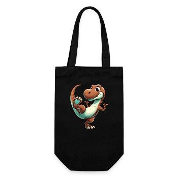 Dino T-Rex danseur danseur dinosaure - Sac à bouteille - noir - Devant