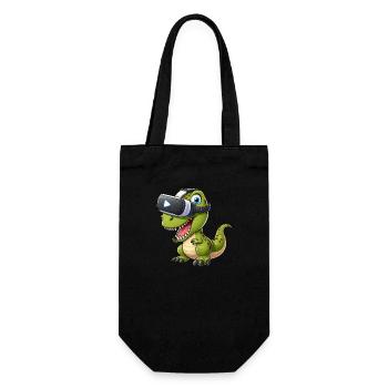 Drôle Dino T-Rex Réalité virtuelle VR Fun - Sac à bouteille - noir - Devant