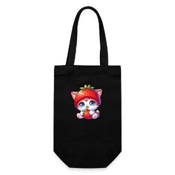 Chat au chapeau de fraise Doux fruité Fantaisiste - Sac à bouteille - noir - Devant