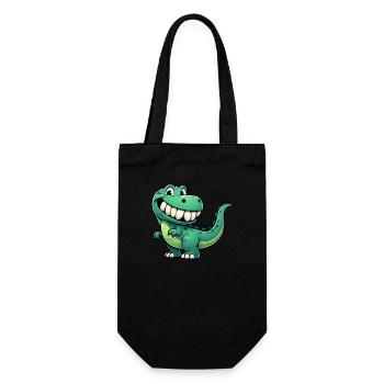 Cute T-Rex cartoon shy grinning - Gift Bag for Bottles - black - Front