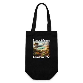 Playa Blanca Lanzarote Strand Urlaub Düne Wüste - Geschenkbeutel für Flaschen - Schwarz - Vorne