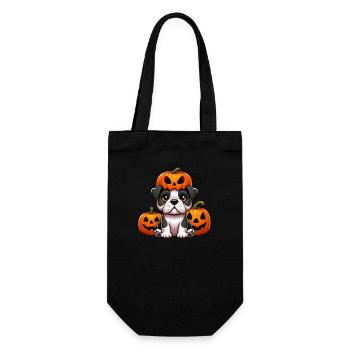 Lustige Halloween Kürbisse Bulldogge Helm Hut - Geschenkbeutel für Flaschen - Schwarz - Vorne