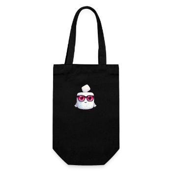 Kawaii Marshmallow mit Sonnenbrille - Geschenkbeutel für Flaschen - Schwarz - Vorne