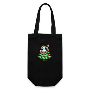 Funny Sloth Christmas Fir Whimsical - Gift Bag for Bottles - black - Front