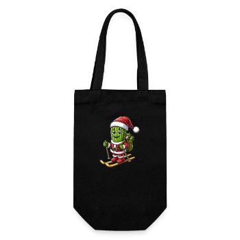 Christmas Cactus Skier Winter Sports - Gift Bag for Bottles - black - Front