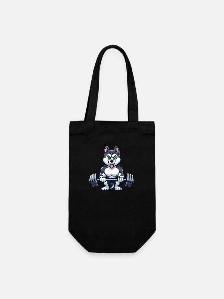 Husky Fitness Entraînement Musculateur Dessin animé Gym - Sac à bouteille - noir