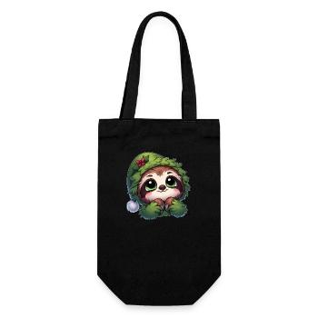 Funny Sloth Christmas Tree Costume Cartoon - Gift Bag for Bottles - black - Front