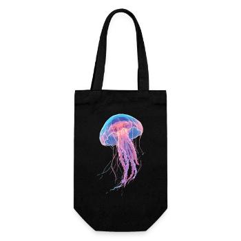 Regenbogen-Neonquallen - Geschenkbeutel für Flaschen - Schwarz - Vorne