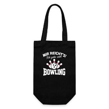Mir reicht's Bowling! Fun-Shirt Strike Kegel Fan - Geschenkbeutel für Flaschen - Schwarz - Vorne