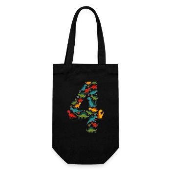 4th Birthday Dino Child - Gift Bag for Bottles - black - Front