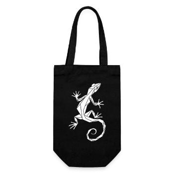 Gecko Polygon – Design minimaliste pour reptiles - Sac à bouteille - noir - Devant