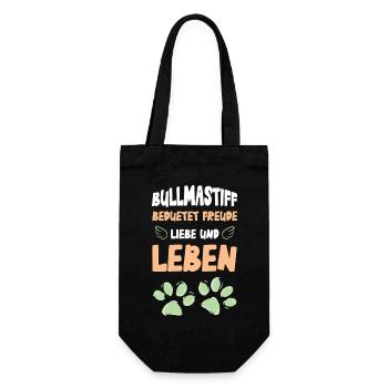 Bullmastiff Bedeutet Freude Und Leben - Geschenkbeutel für Flaschen - Schwarz - Vorne