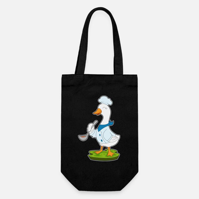 Ente Koch Kochlöffel - Geschenkbeutel für Flaschen - Schwarz