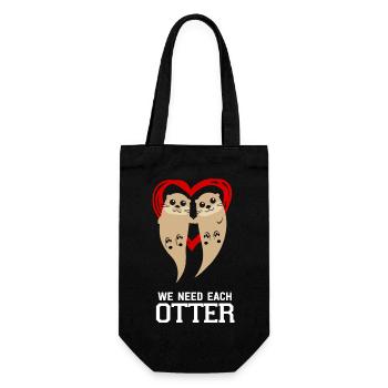 Otter love valentine's day lovers in love - Gift Bag for Bottles - black - Front