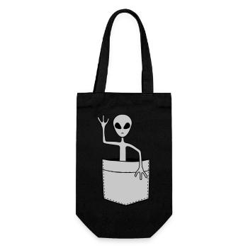 Shirt Bag Science Fiction Alien - Gift Bag for Bottles - black - Front