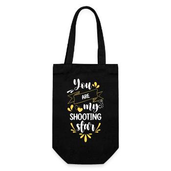 Shooting Star Telescope Space - Gift Bag for Bottles - black - Front