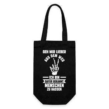 Geh Mir Lieber Aus Dem Weg Ich Hasse Menschen Katz - Geschenkbeutel für Flaschen - Schwarz - Vorne