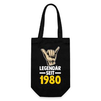 Jahrgang 1980 43 Jahre Geburtstag - Geschenkbeutel für Flaschen - Schwarz - Vorne
