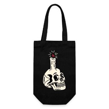 Old school tattoo design memento mori - Geschenkbeutel für Flaschen - Schwarz - Vorne