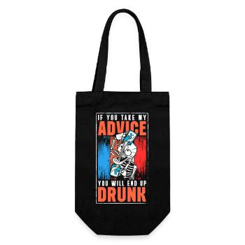 Alcoholic Drunkard Humor Pub - Gift Bag for Bottles - black - Front