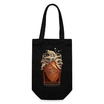 Beer Heart Love Beer Glass - Gift Bag for Bottles - black - Front