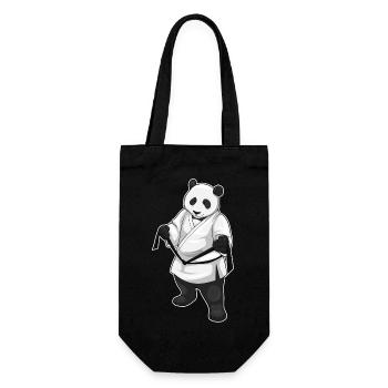 Panda Karate Kampfsport - Geschenkbeutel für Flaschen - Schwarz - Vorne