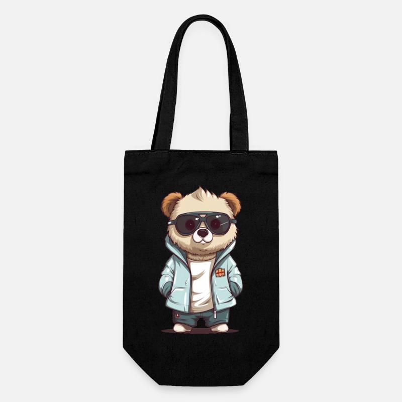 Lunettes de soleil Panda en veste cool - Sac à bouteille - noir