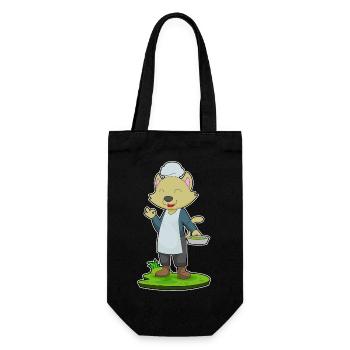 Cat Cook Pan Cooking - Gift Bag for Bottles - black - Front