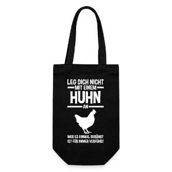 Huhn Landwirt Bauernhof Hühner - Geschenkbeutel für Flaschen - Schwarz - Vorne