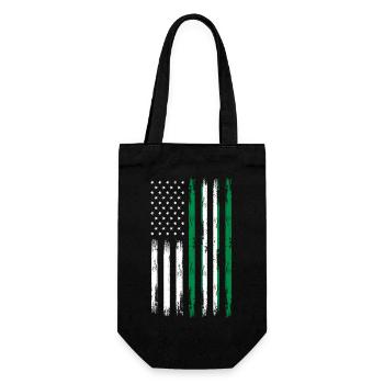 Vintage Half American Half Nigerian Flag For - Gift Bag for Bottles - black - Front