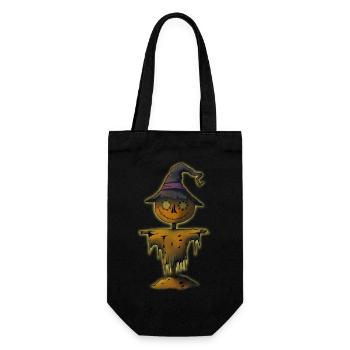 Glowing Witch Scarecrow - Gift Bag for Bottles - black - Front