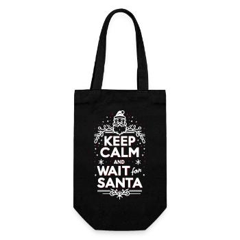 Ruhe bewahren und auf den Weihnachtsmann warten - Geschenkbeutel für Flaschen - Schwarz - Vorne