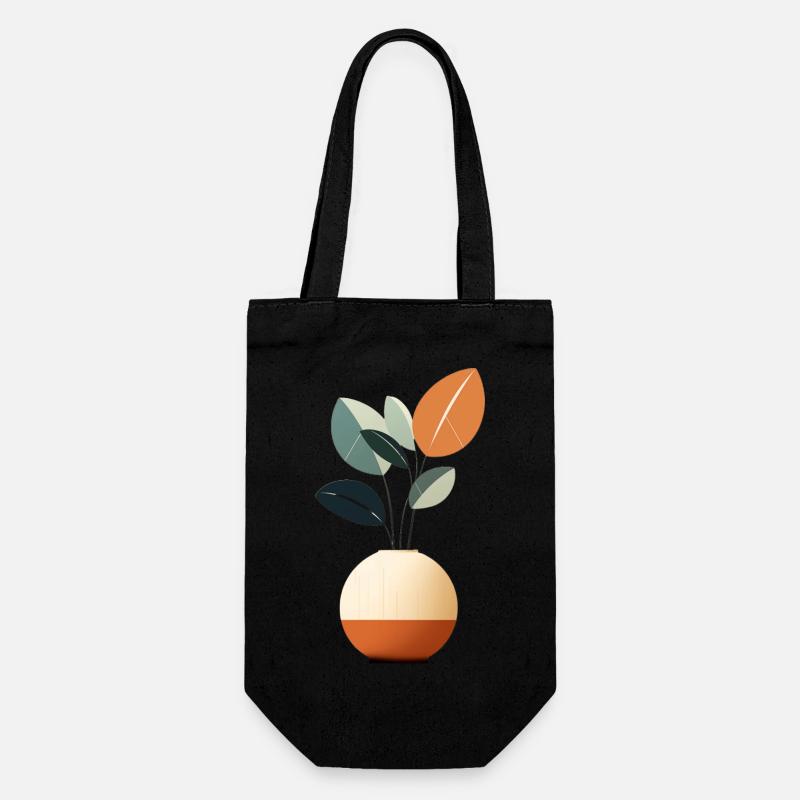 Fleurs minimalistes - Sac à bouteille - noir