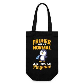 Pinguin - Geschenkbeutel für Flaschen - Schwarz - Vorne