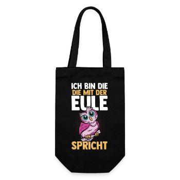Eulen - Geschenkbeutel für Flaschen - Schwarz - Vorne