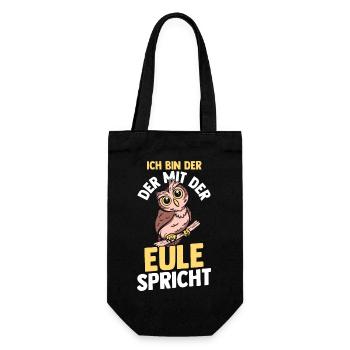 Eulen - Geschenkbeutel für Flaschen - Schwarz - Vorne
