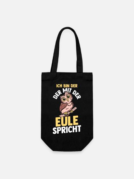 Eulen - Geschenkbeutel für Flaschen - Schwarz