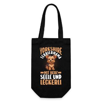 Hund Hundemama Yorkshiremama Yorkshire Terrier - Geschenkbeutel für Flaschen - Schwarz - Vorne